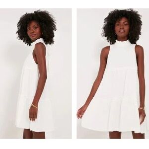 Tuckernuck Pomander Place White Gauze Sleeveless Mini Dress